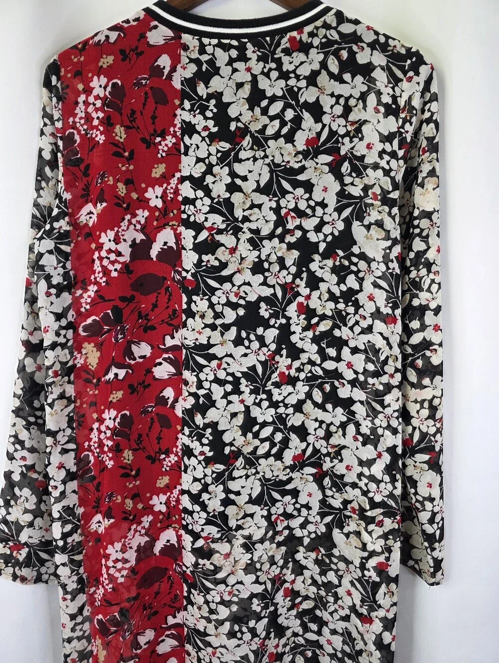 Calvin Klein Womens Size Med Floral Sheer Lined Crew Neck Tunic Dress Multicolor - Picture 13 of 16
